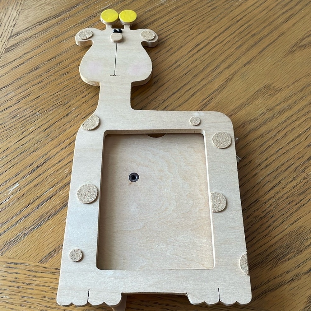 Girrafe Photo Frame Applause Vintage Wooden Frame 1980s